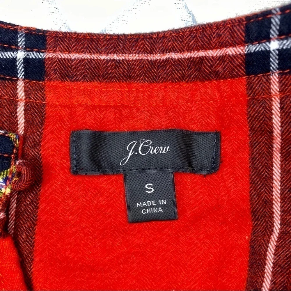 J. Crew Plaid Ruffled Top in Festival Red Small - Picture 11 of 12